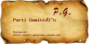 Parti Geminián névjegykártya